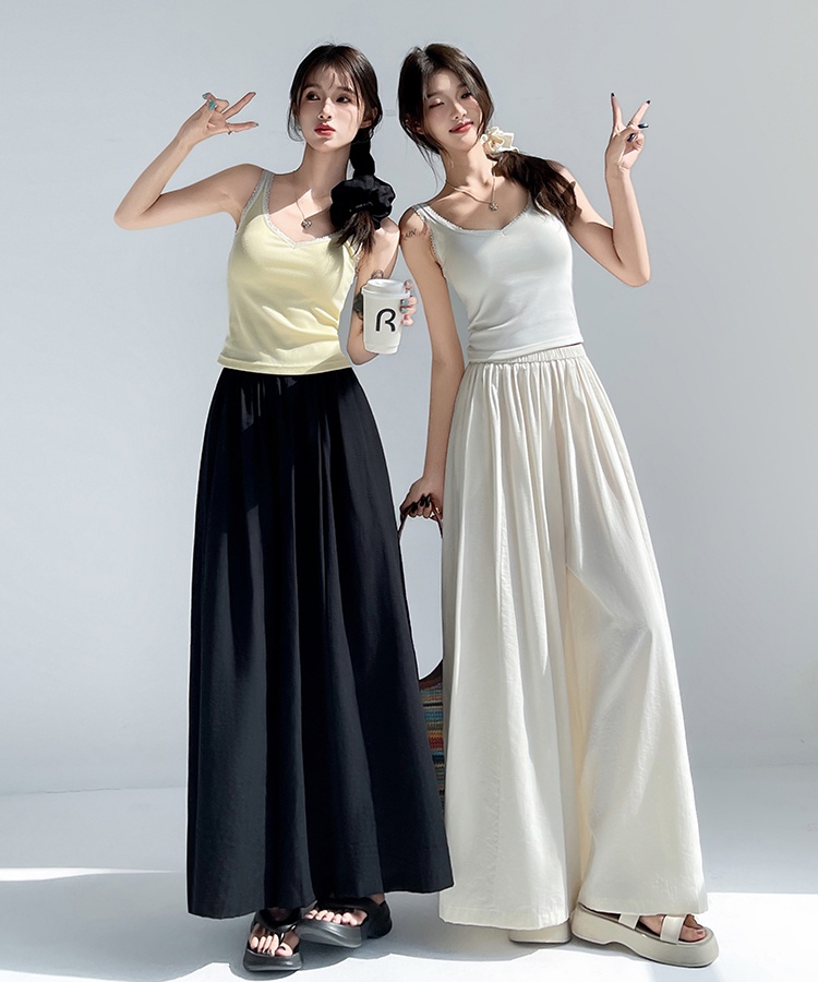 High waist pants lazy wide leg pants for women