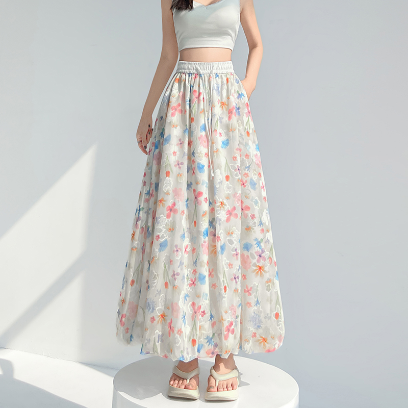 High waist Casual skirt colors A-line bud skirt