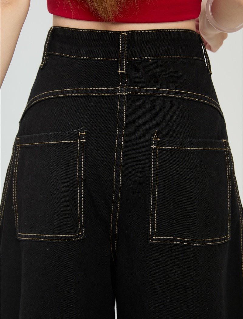 Retro summer jeans loose American style cropped pants