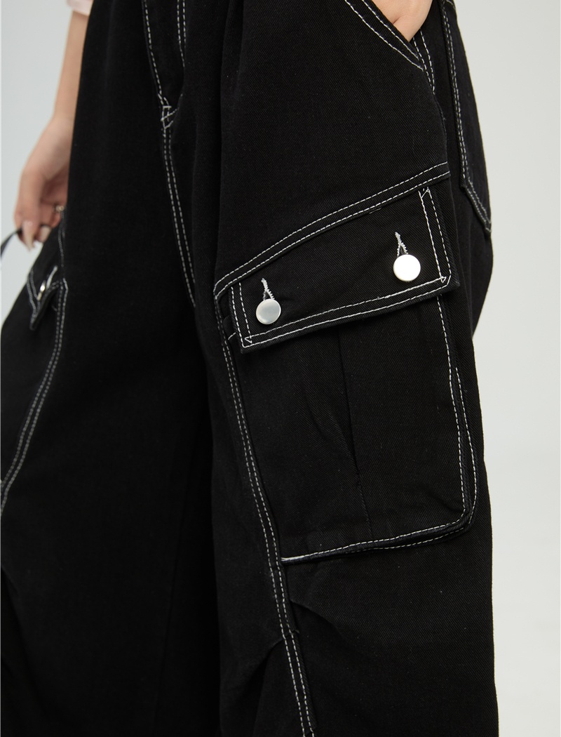 Loose work clothing American style cropped pants for men