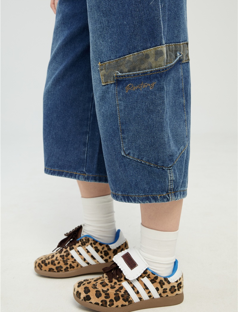 Loose short jeans cropped pants for women