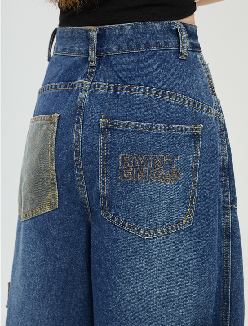 Loose short jeans cropped pants for women