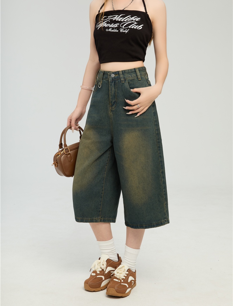 Seven tenths summer wide leg pants straight jeans for women