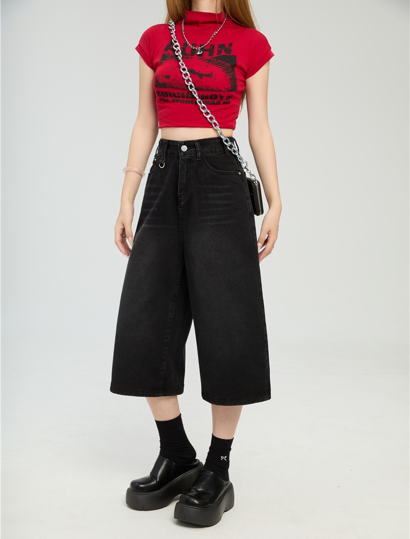 Seven tenths summer wide leg pants straight jeans for women