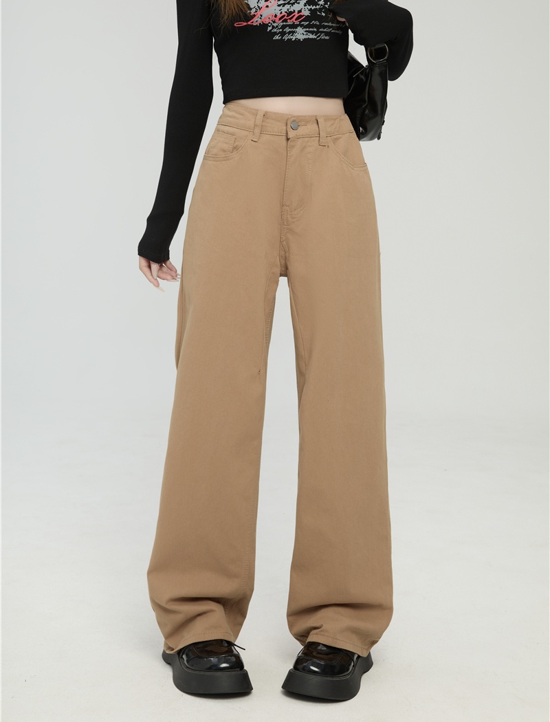 Loose jeans high waist long pants for women