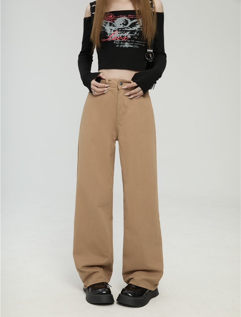 Loose jeans high waist long pants for women