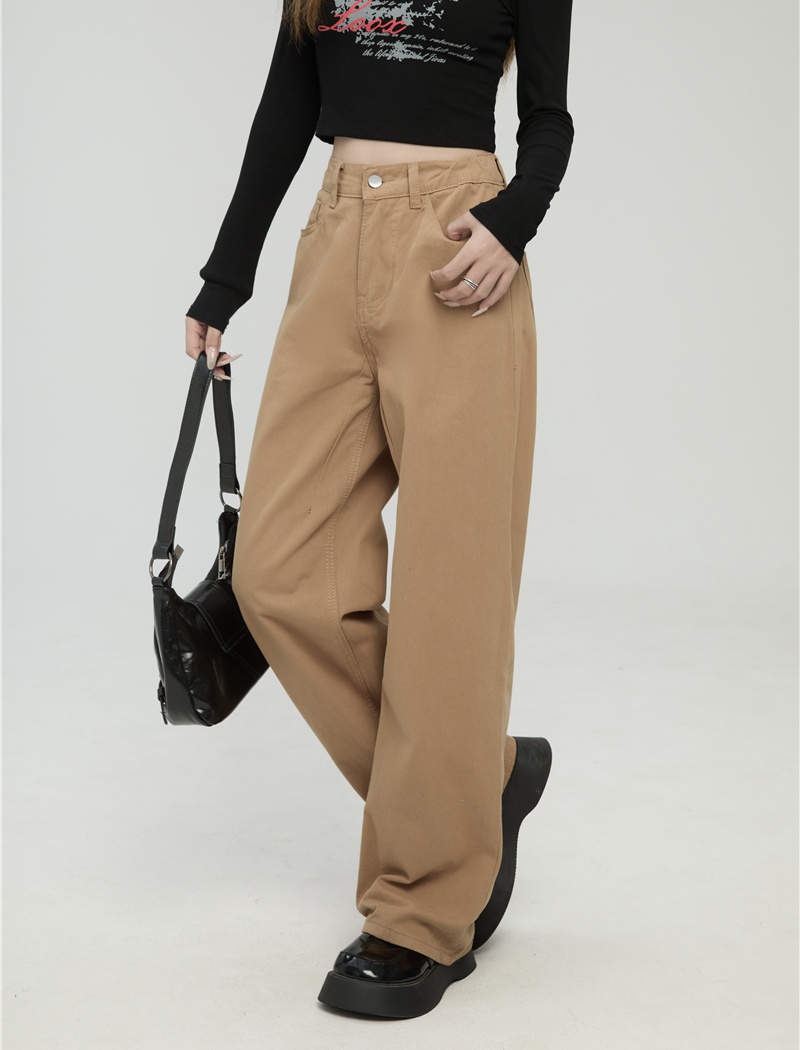 Loose jeans high waist long pants for women
