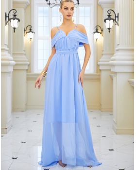 Long sling fashion chiffon elegant European style dress