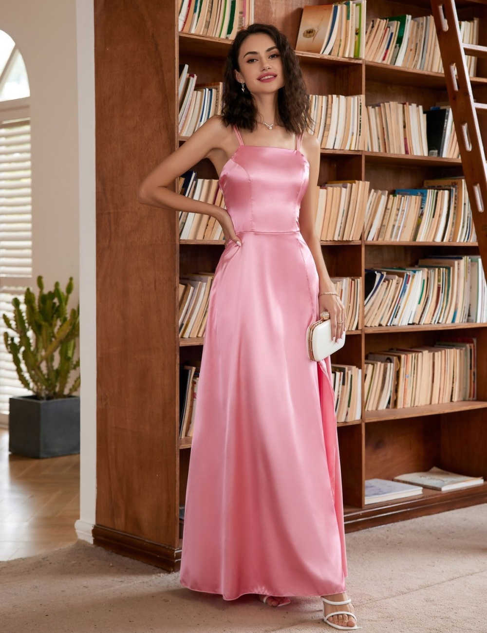 Temperament sling elegant pure European style sleeveless dress