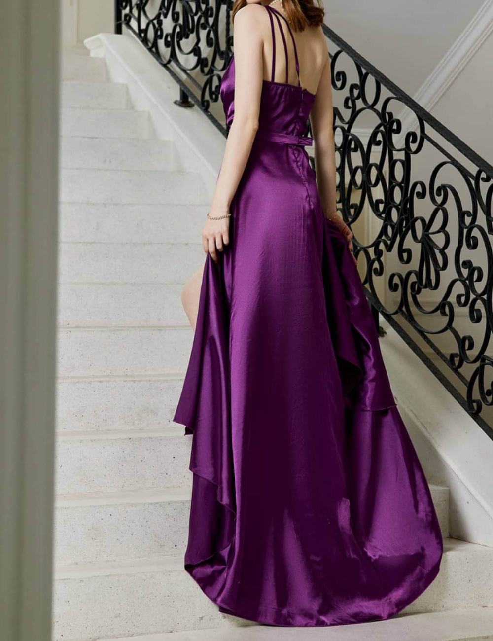 Shoulder prom long formal dress elegant slim dress