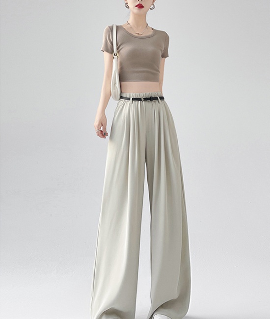 Slim wide leg pants straight business suit for women