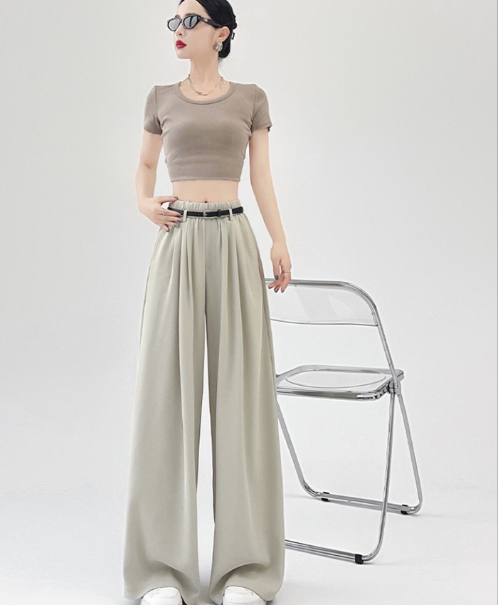 Slim wide leg pants straight business suit for women