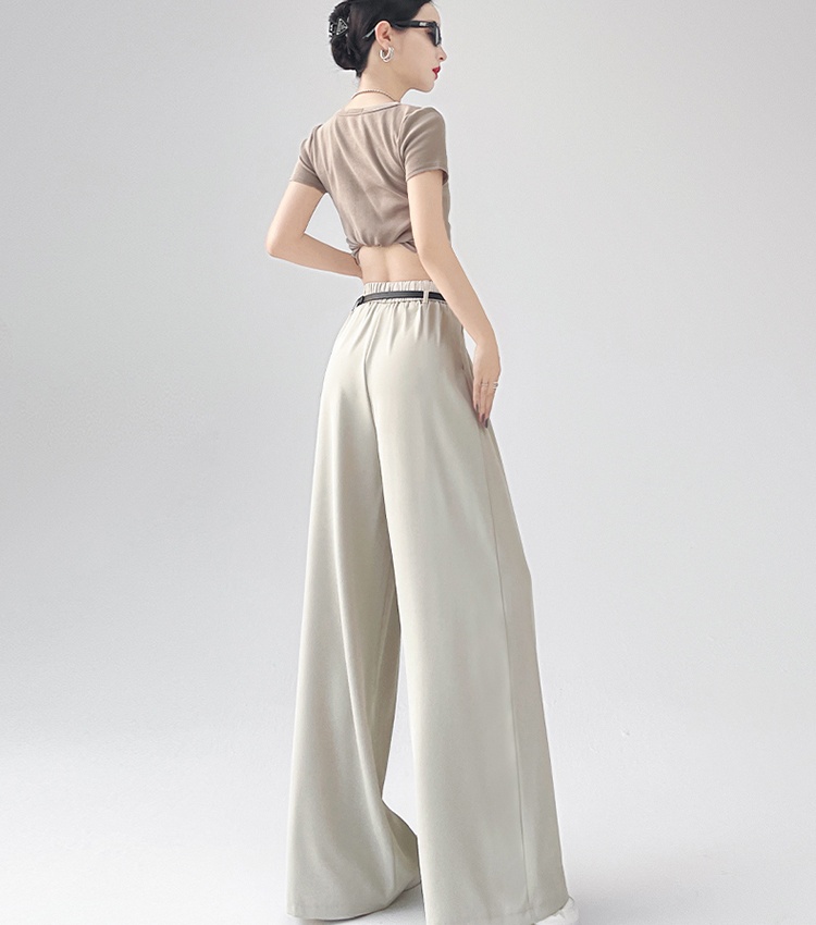 Slim wide leg pants straight business suit for women