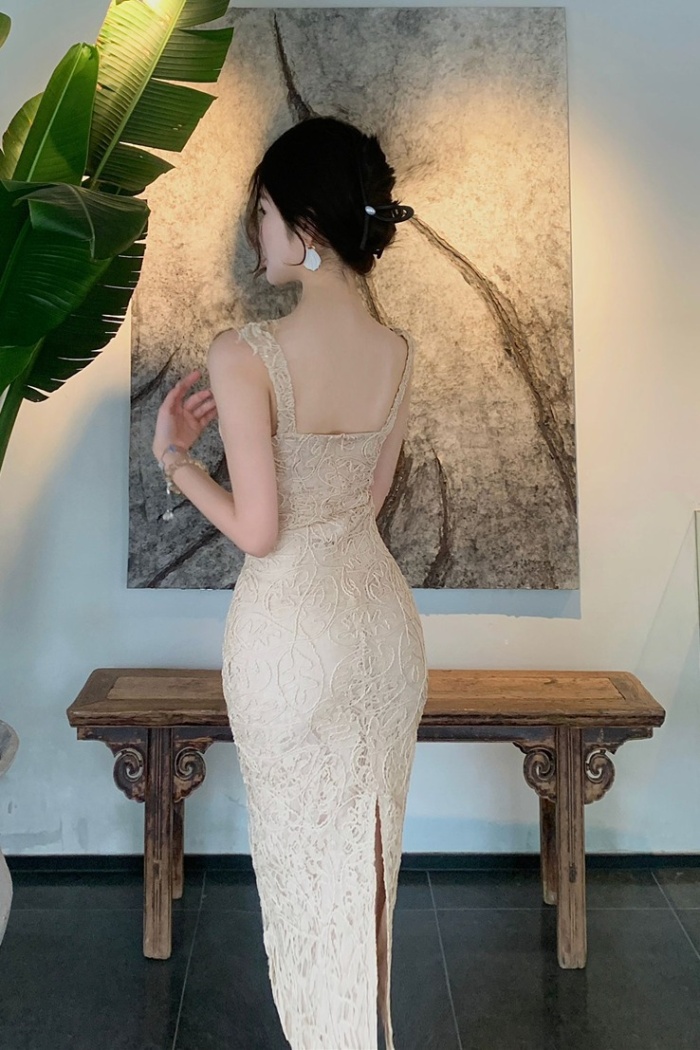 Summer sexy temperament lace slim rhinestone dress for women
