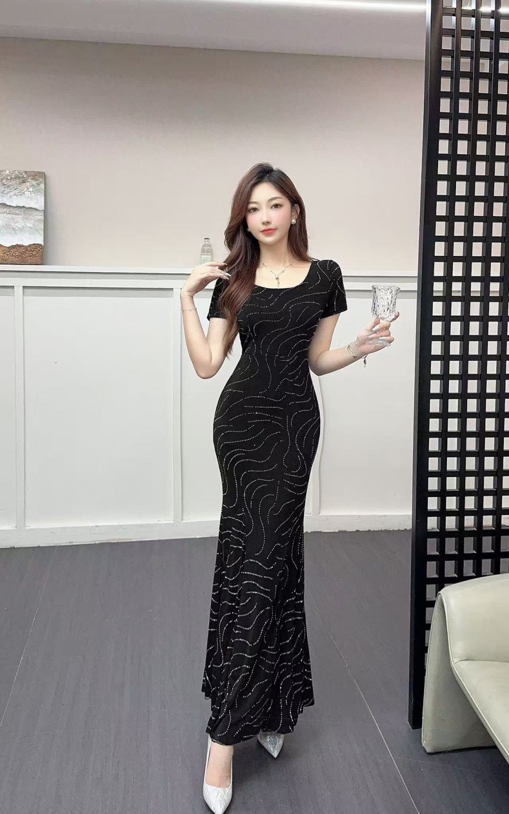 European style package hip niche sexy dress