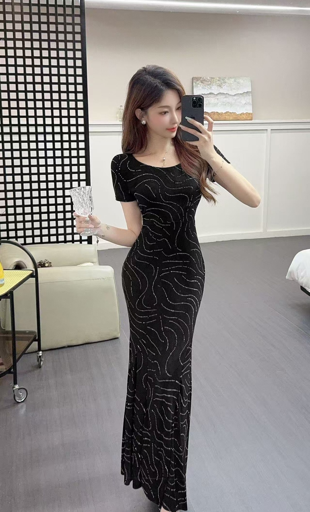 European style package hip niche sexy dress