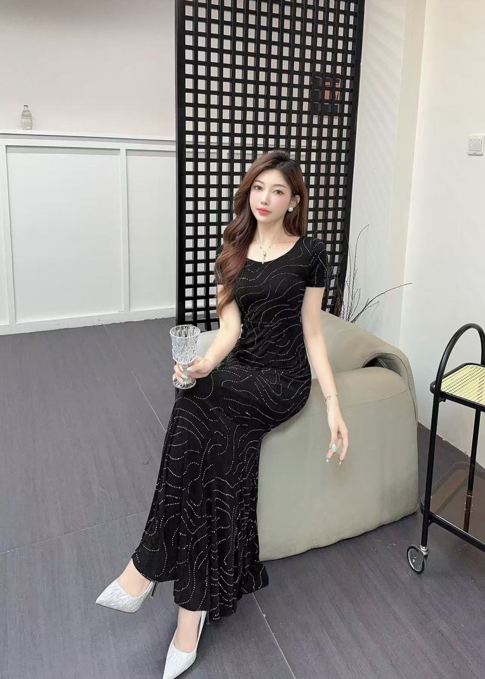 European style package hip niche sexy dress