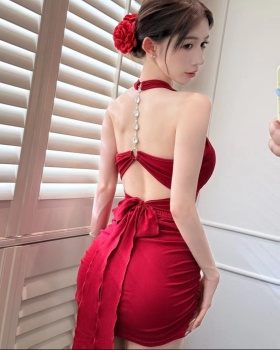 Slim sexy spicegirl enticement sling sleeveless dress