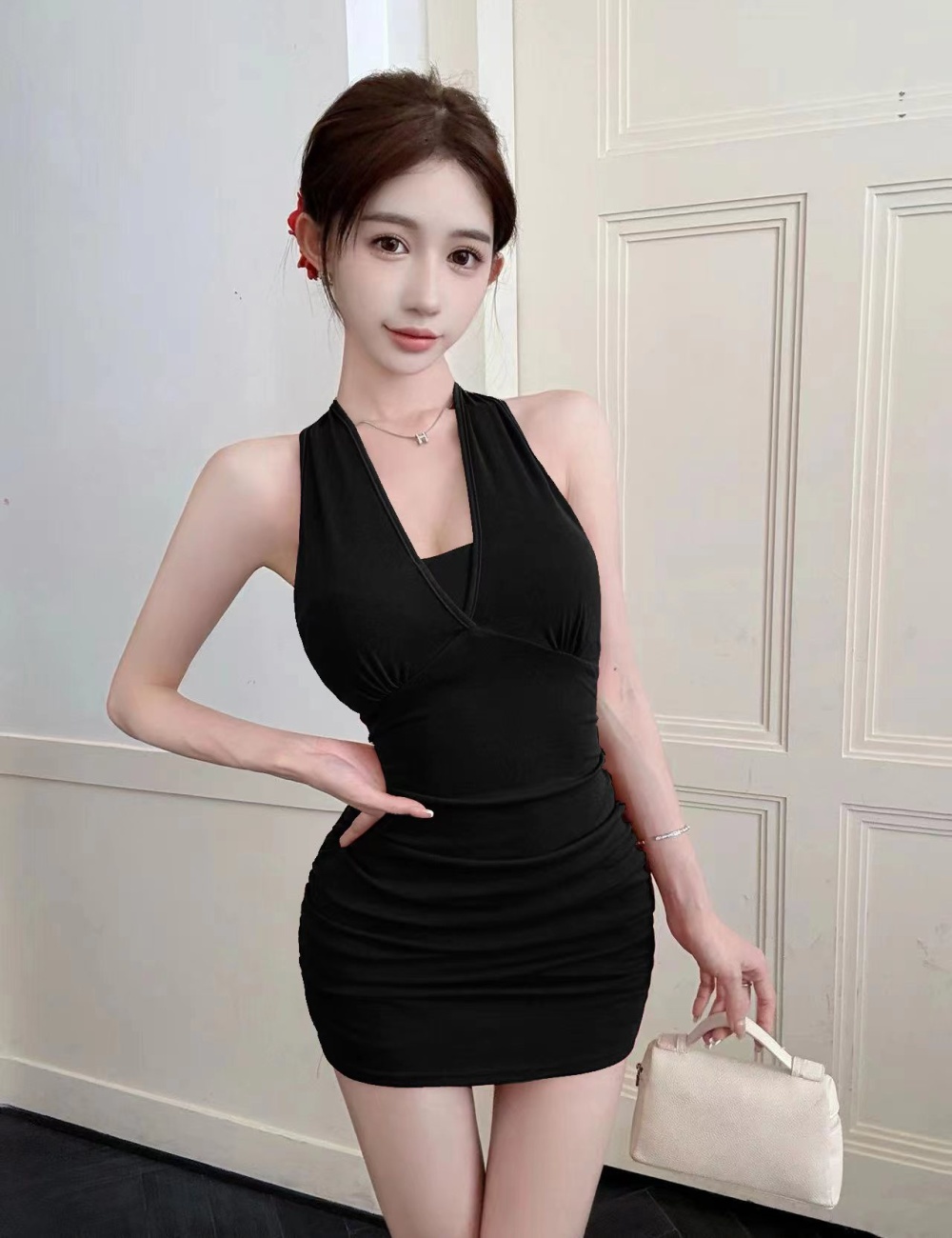 Slim sexy spicegirl enticement sling sleeveless dress