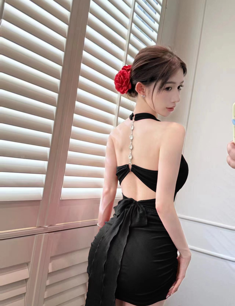 Slim sexy spicegirl enticement sling sleeveless dress