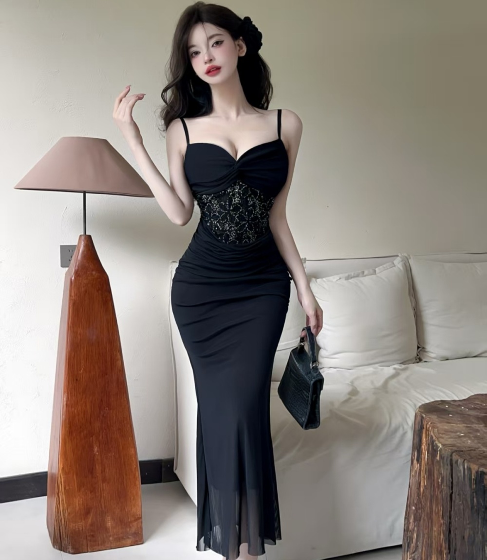 France style enticement long dress slim seaside dress