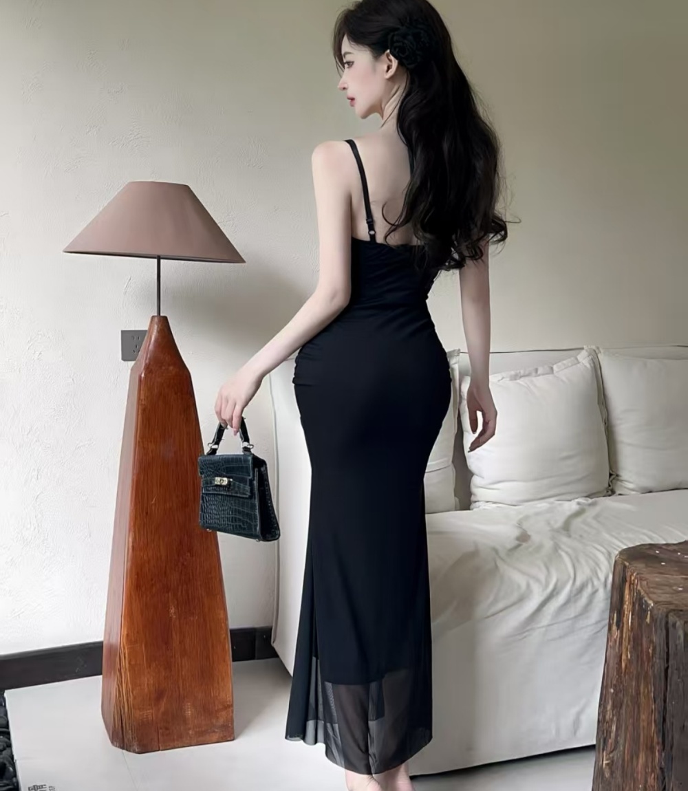 France style enticement long dress slim seaside dress