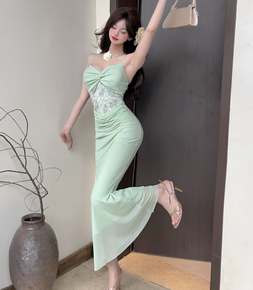 France style enticement long dress slim seaside dress