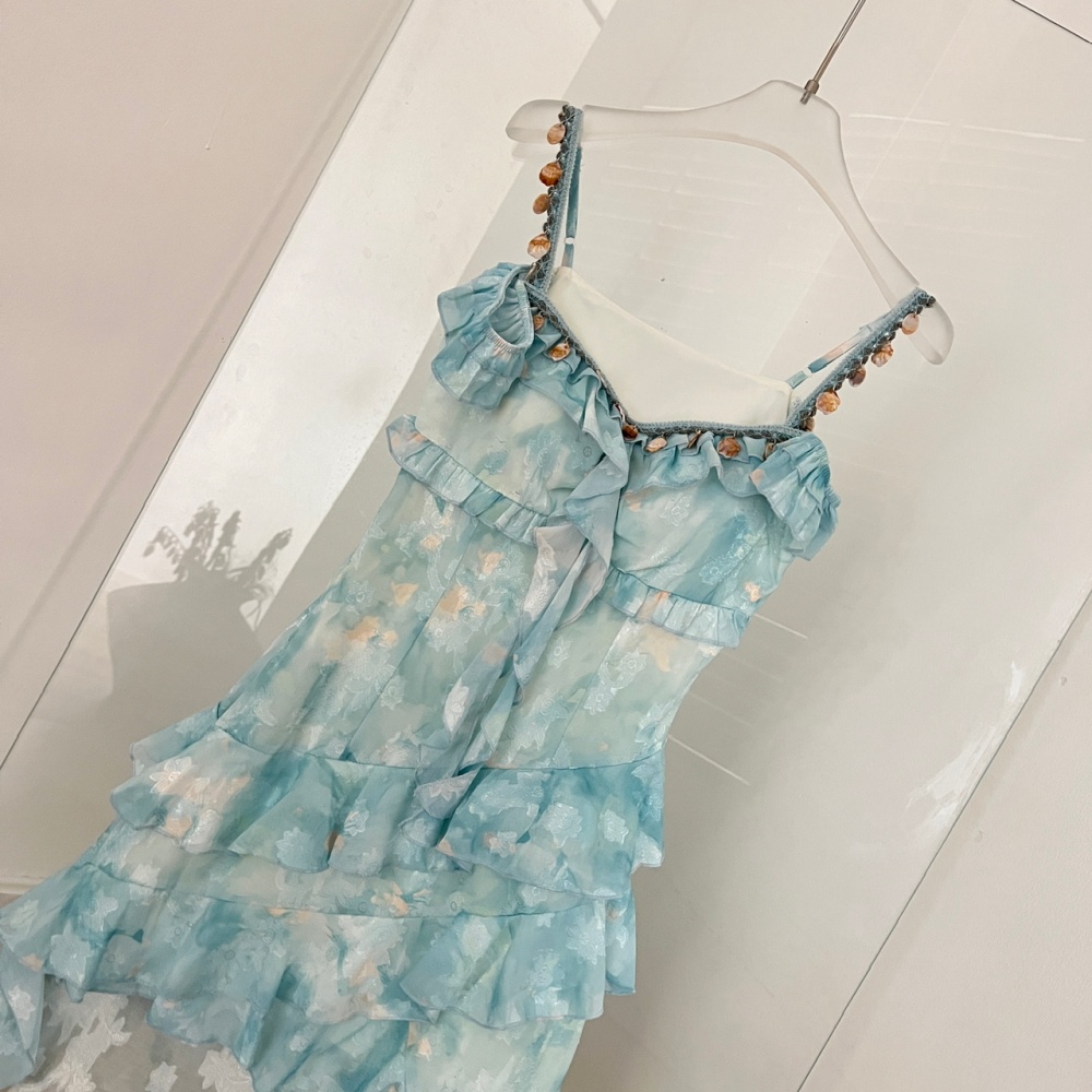 Slim sweet spicegirl refreshing summer floral dress