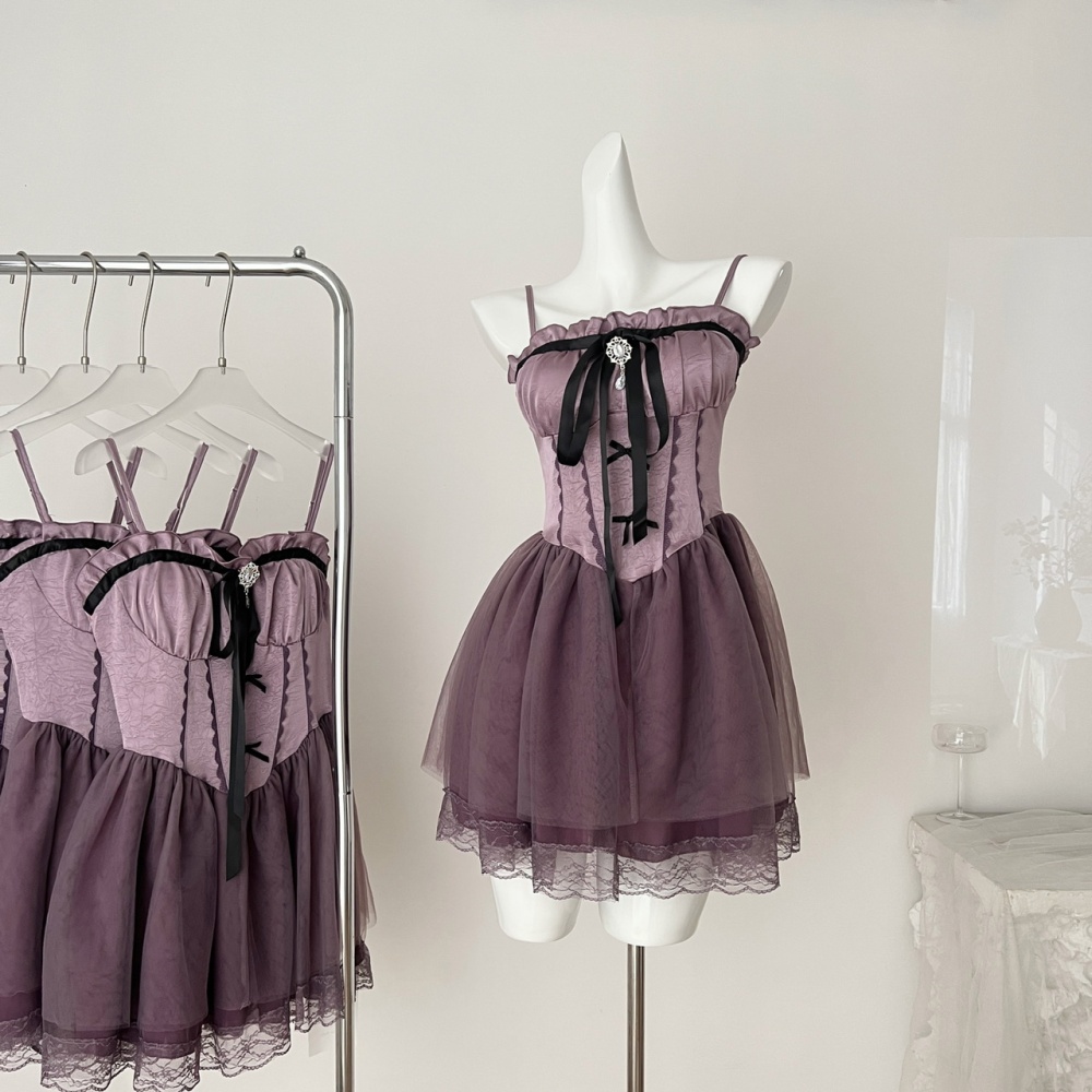 Pinched waist enticement slim summer dress