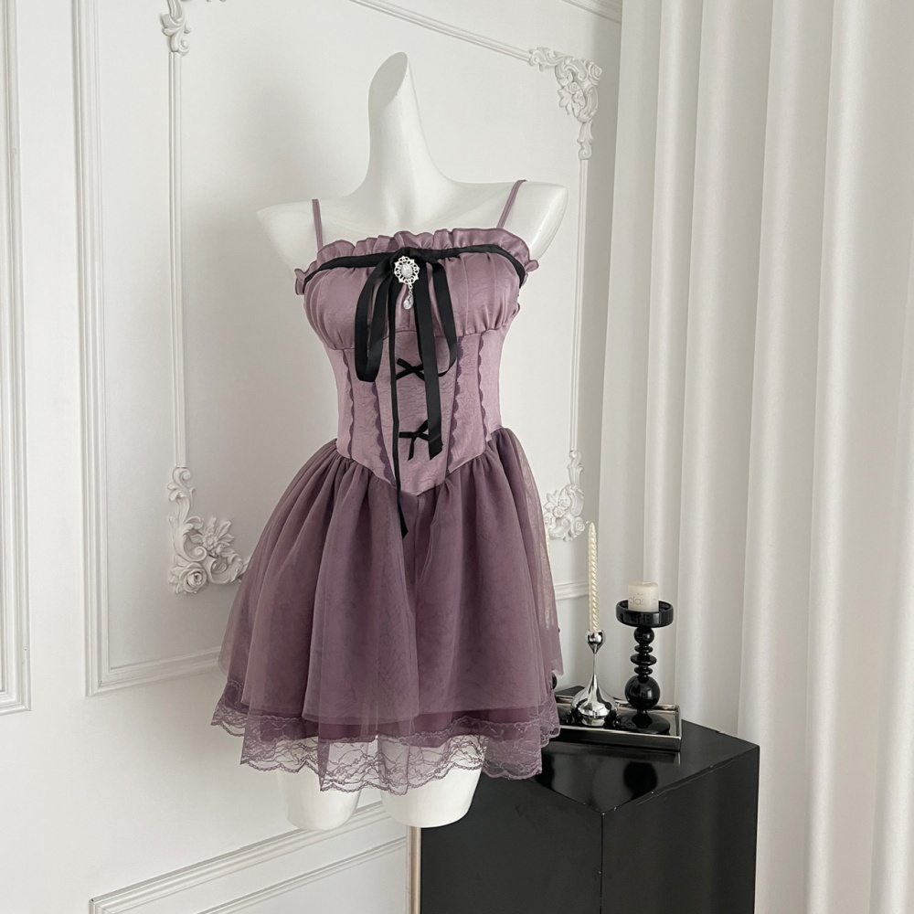 Pinched waist enticement slim summer dress