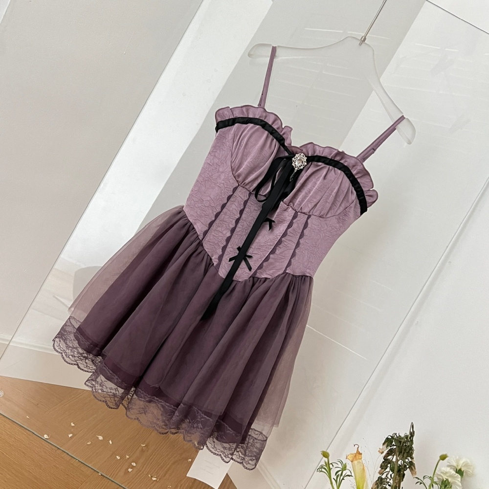 Pinched waist enticement slim summer dress