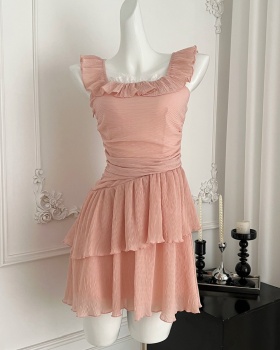 Encounter pinched waist pure slim spring and summer dress