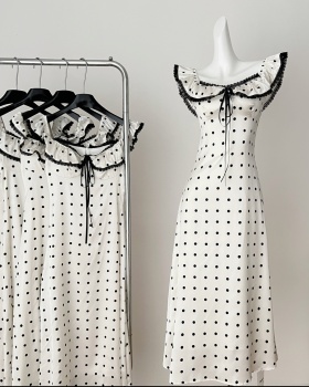 A-line Korean style lotus leaf edges fashion dress