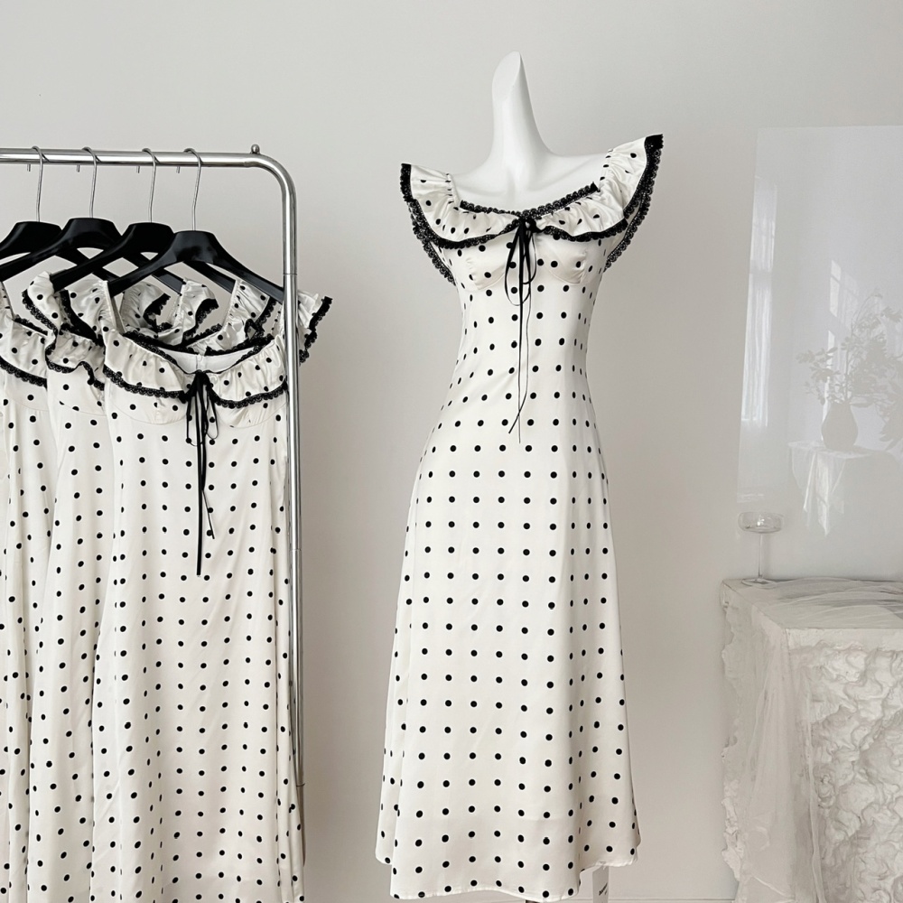 A-line Korean style lotus leaf edges fashion dress