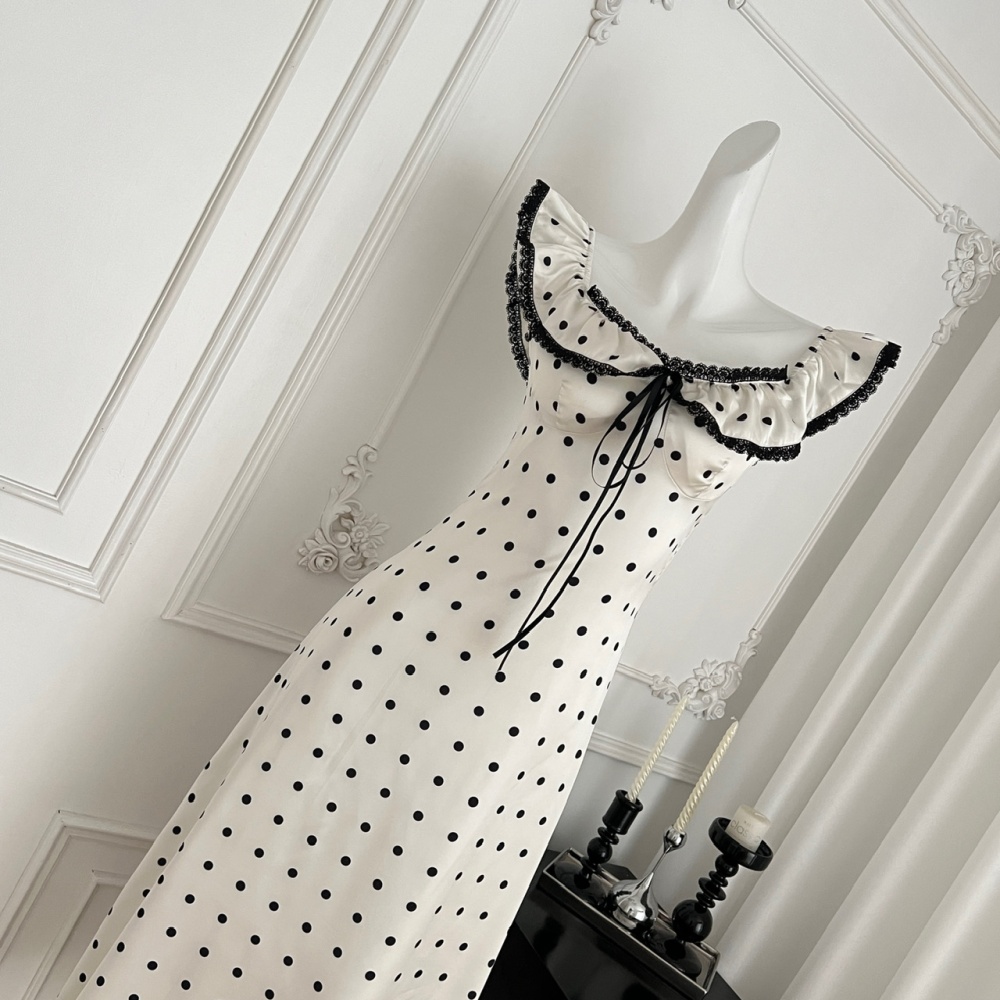 A-line Korean style lotus leaf edges fashion dress