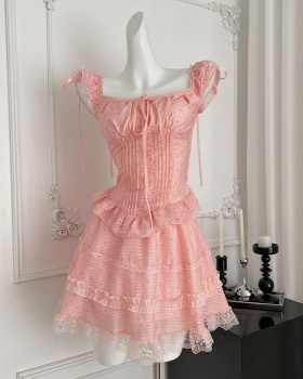 Sweetheart niche tops summer short skirt a set