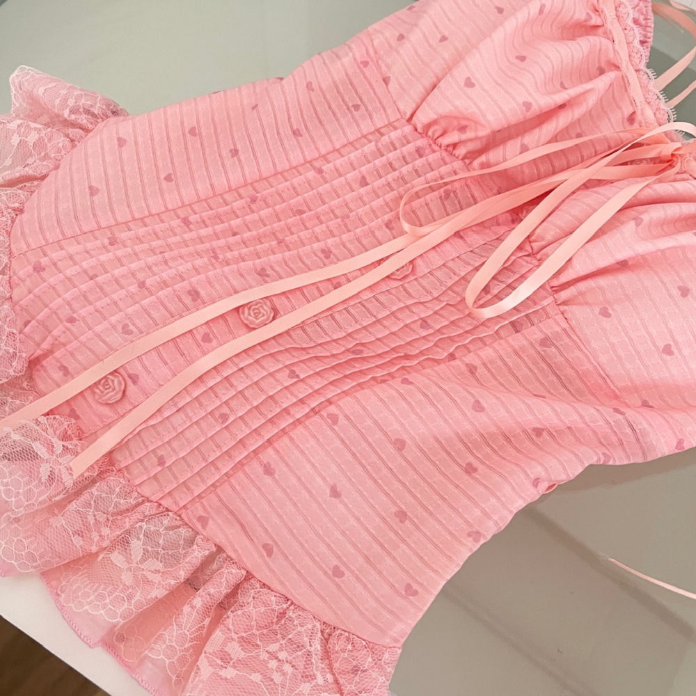 Sweetheart niche tops summer short skirt a set