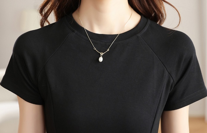 Split temperament dress black slim long dress for women