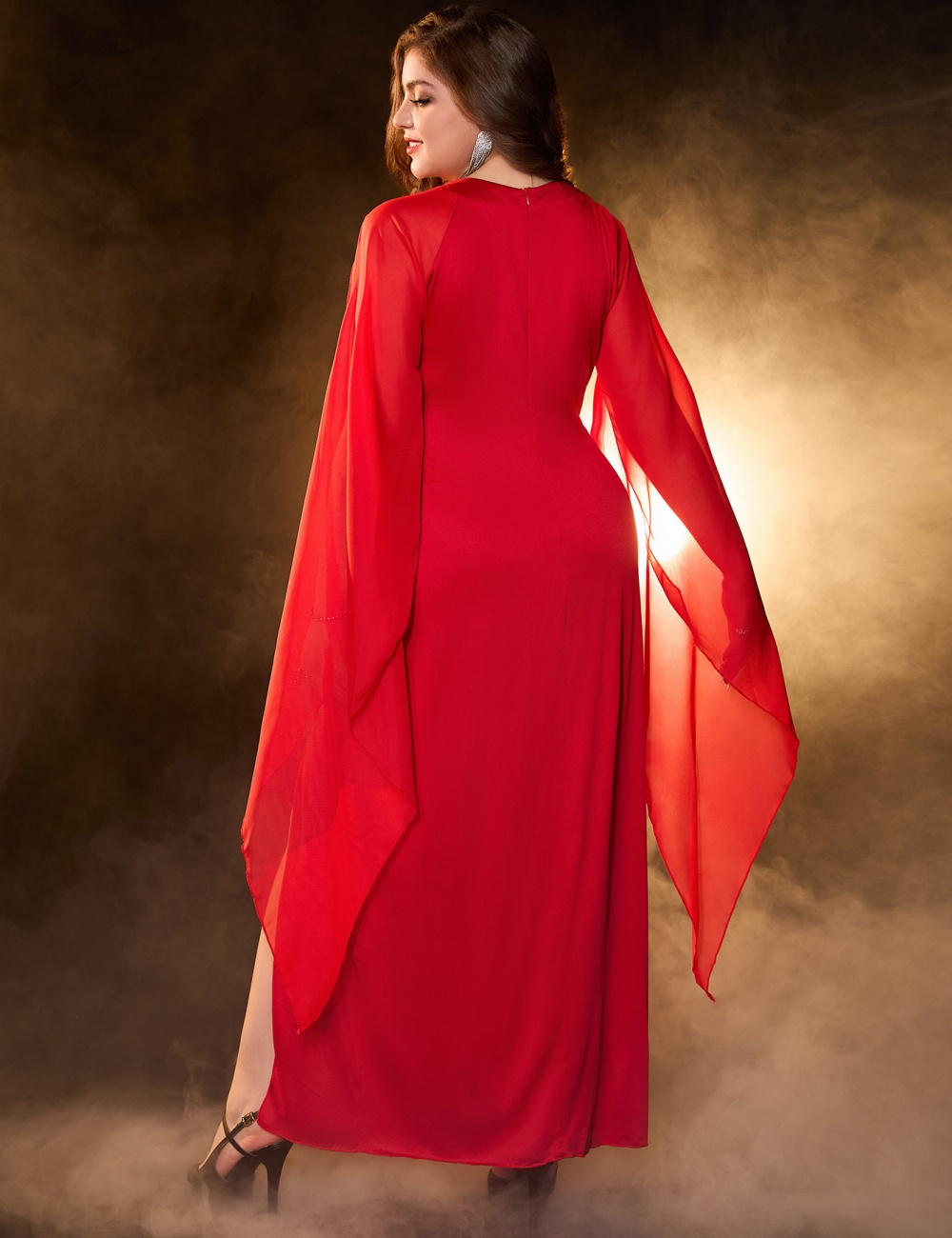 Slim split long evening dress large yard elegant pure shawl