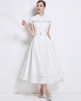 With belt frenum long dress elegant dress for women