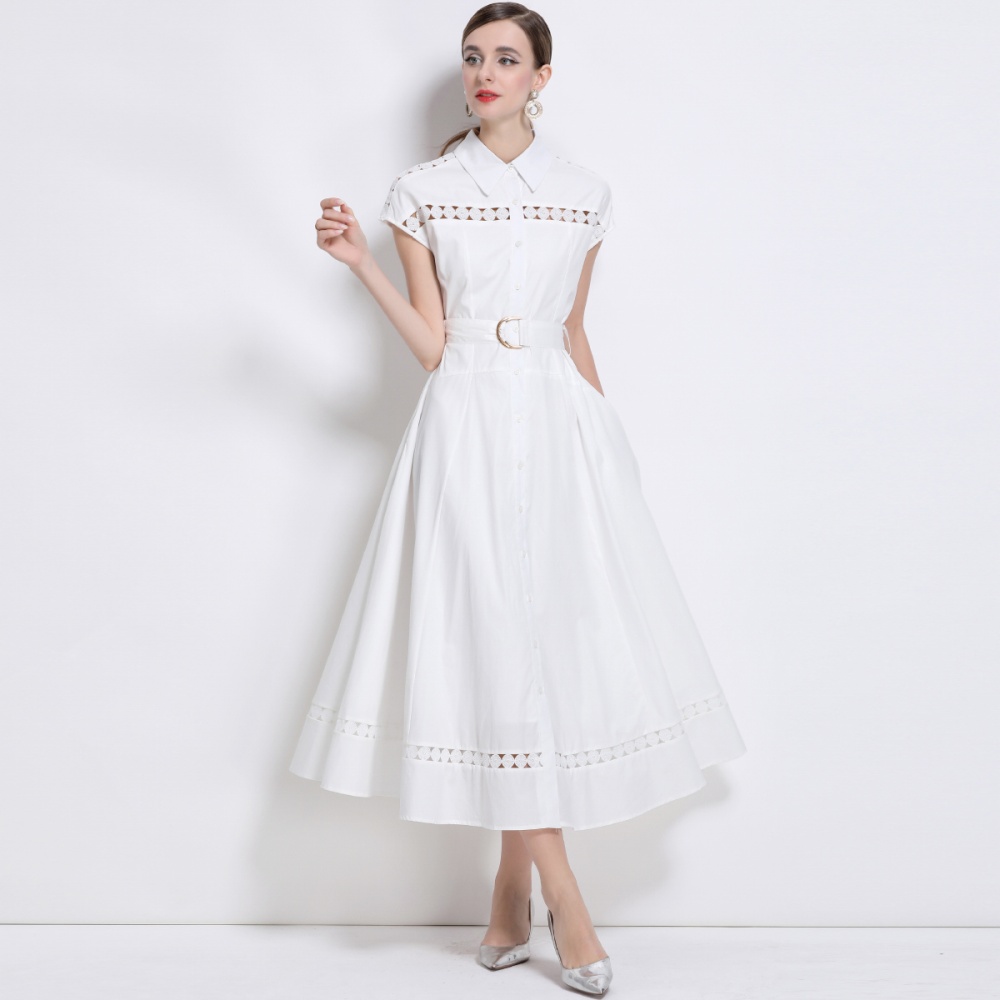 With belt frenum long dress elegant dress for women