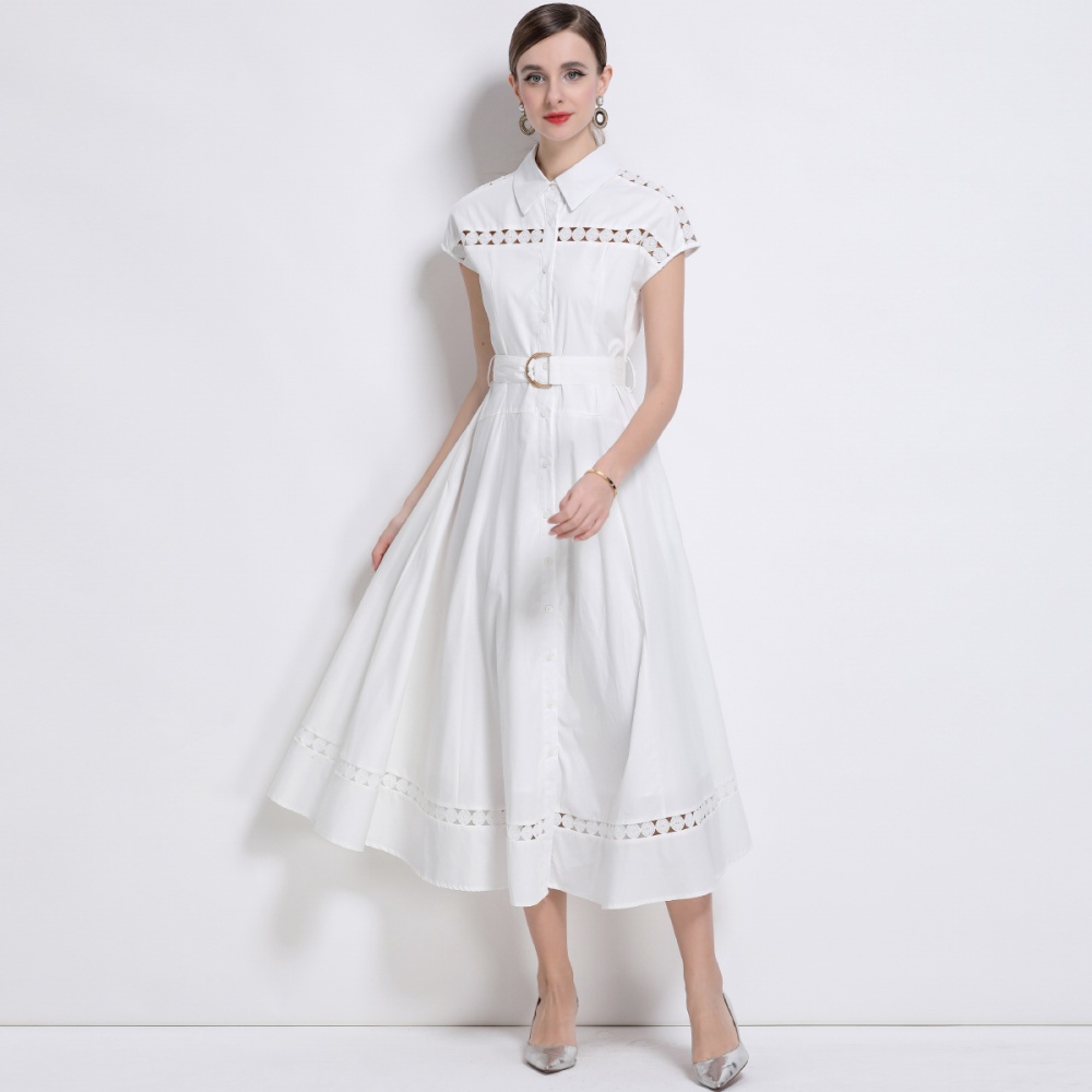 With belt frenum long dress elegant dress for women