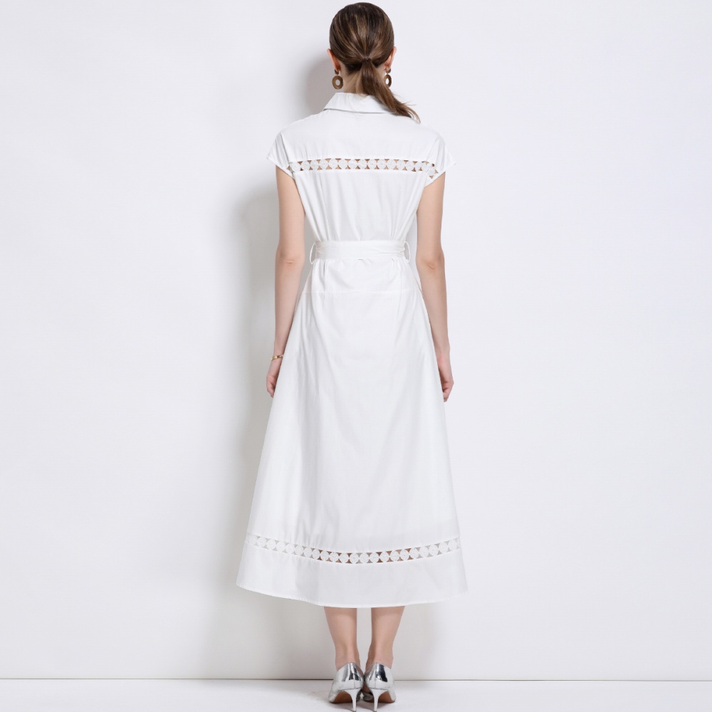 With belt frenum long dress elegant dress for women