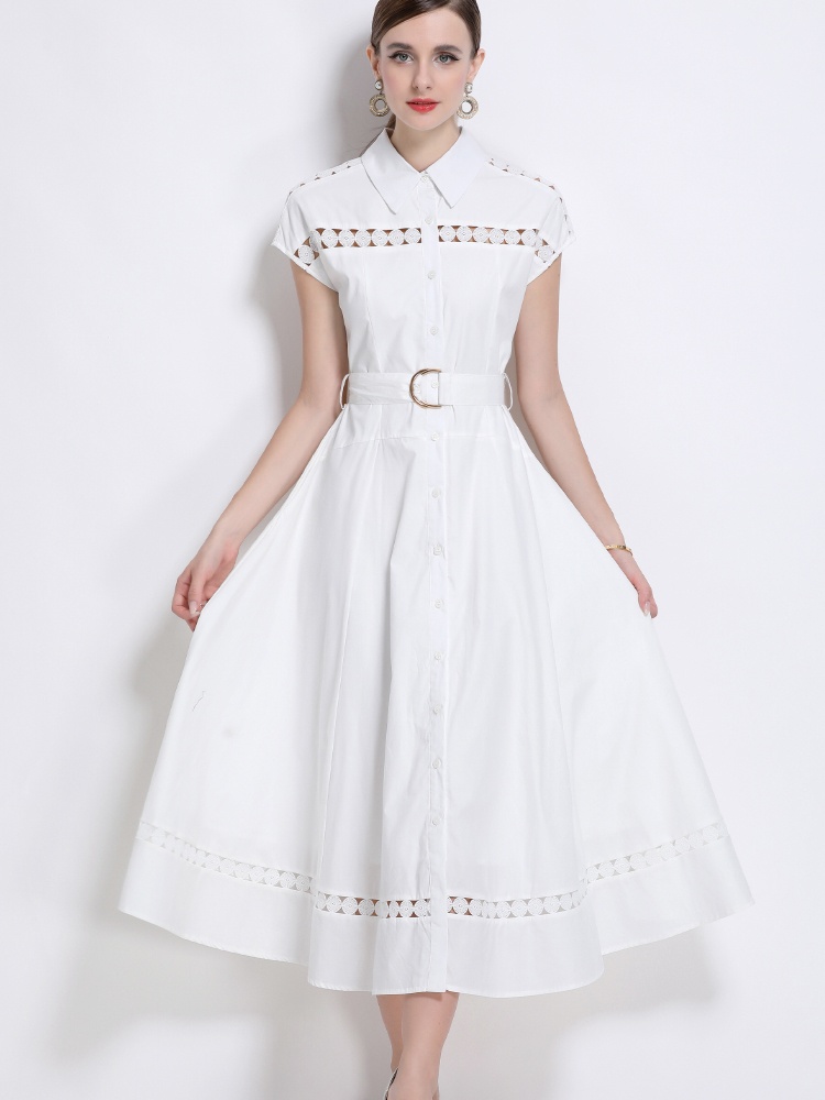 With belt frenum long dress elegant dress for women