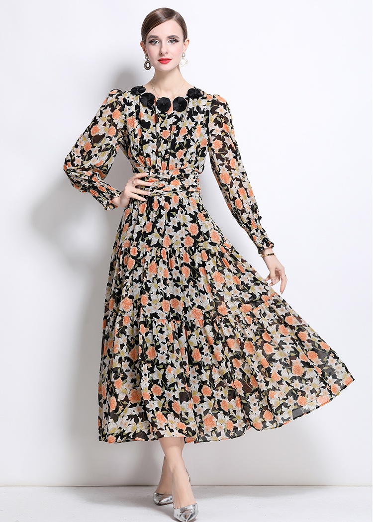 Fashion big skirt dress European style long dress