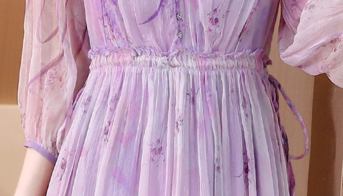 Temperament silk Casual France style show young dress