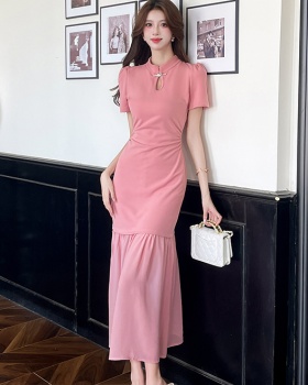 Gauze summer dress package hip fashion long dress