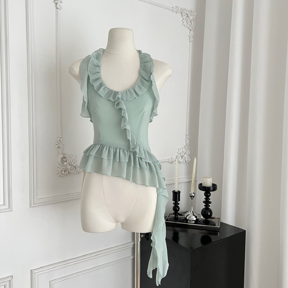 Halter sexy sleeveless slim thin tops for women