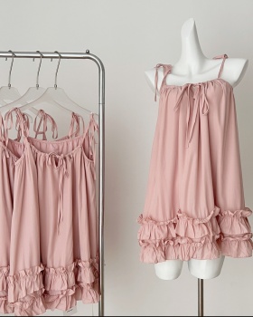 Pink wood ear frenum strap dress