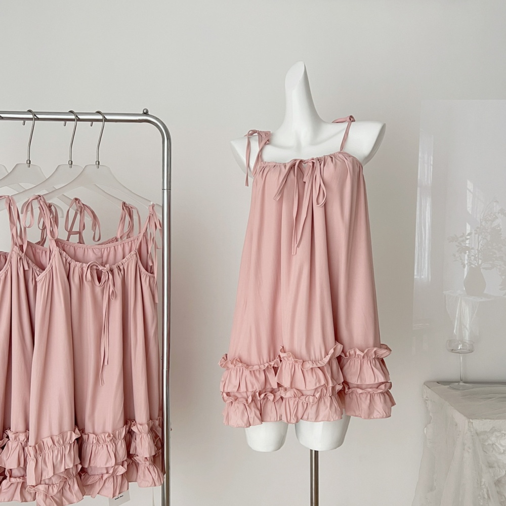 Pink wood ear frenum strap dress